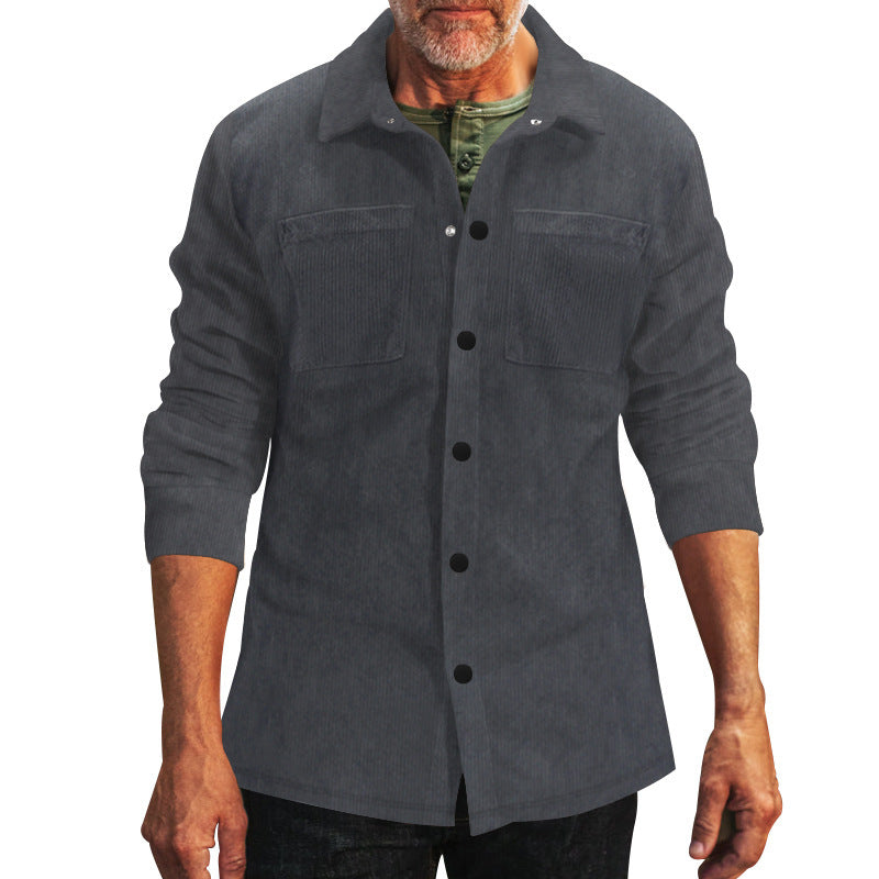 Corduroy shirt for men with practical chest pockets and elegant cut Lune London