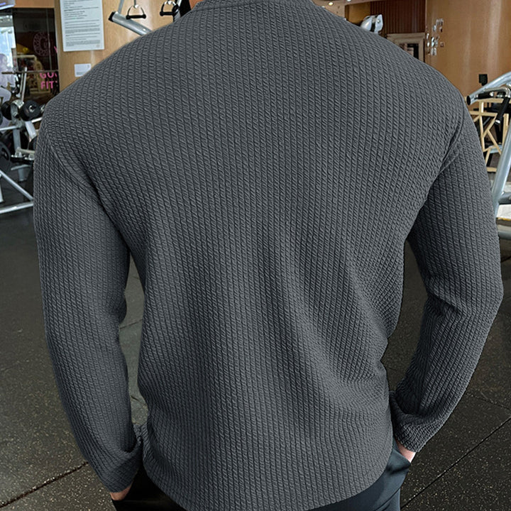 Men's long sleeve T-shirt in structured fabric Lune London