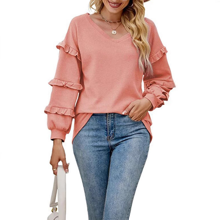 Women's sweatshirt with ruffle details Lune London