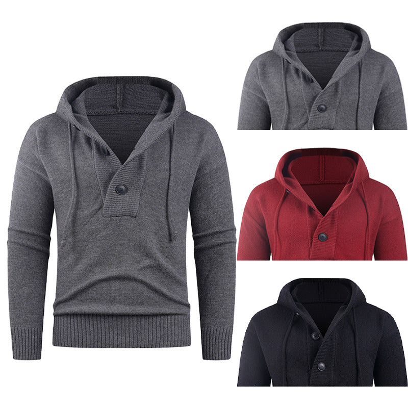 Trendy hoodie for men with button detail Lune London