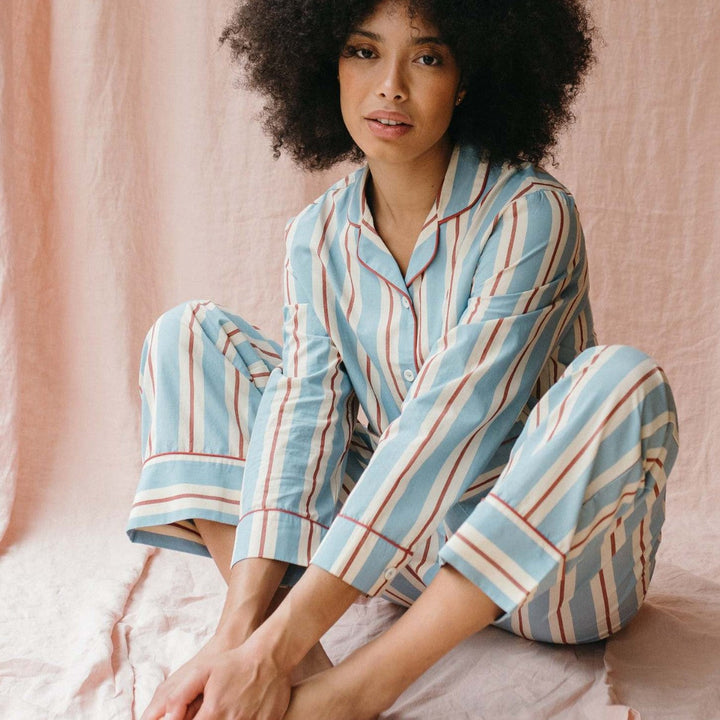 Women's Pajama Set with Trendy Striped Pattern Lune London