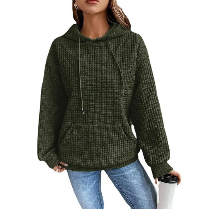 Casual hoodie for women with textured surface and practical kangaroo pocket Lune London