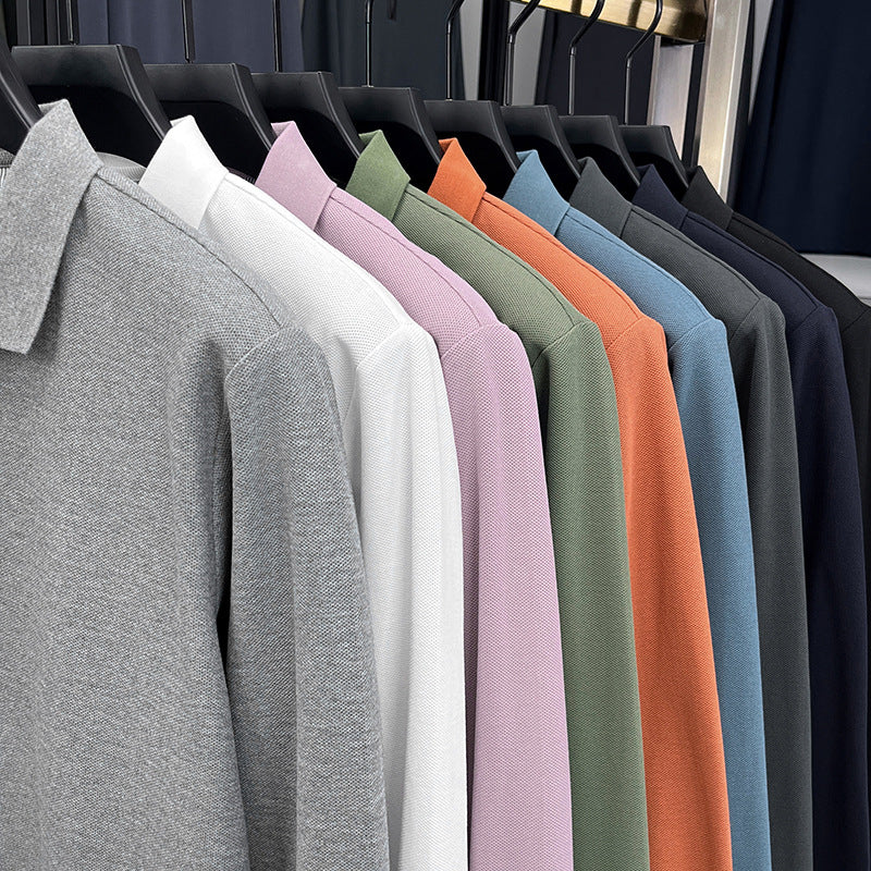 Men's Long Sleeve Polo with Structured Design and Breathable Properties Lune London