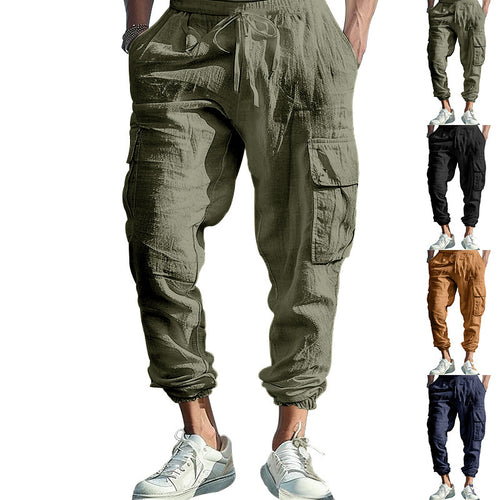 Casual cargo pants for men with elastic waistband and practical pockets Lune London