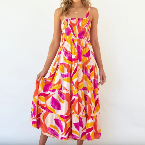 Women’s maxi dress with voluminous skirt and strapless shoulders Lune London