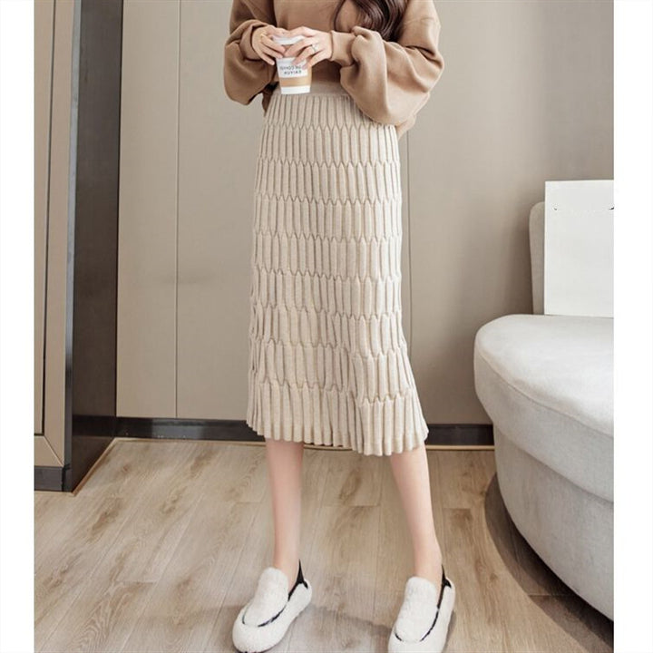 Pantalon en tricot pour femmes avec un design texturé et une coupe large Chic & Stil