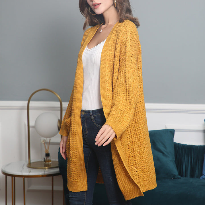Casual knit cardigan for women with pockets and open cut Lune London