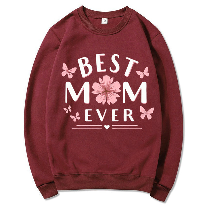 Sweatshirt pour femmes avec une phrase favorite ludique et un design floral Chic & Stil