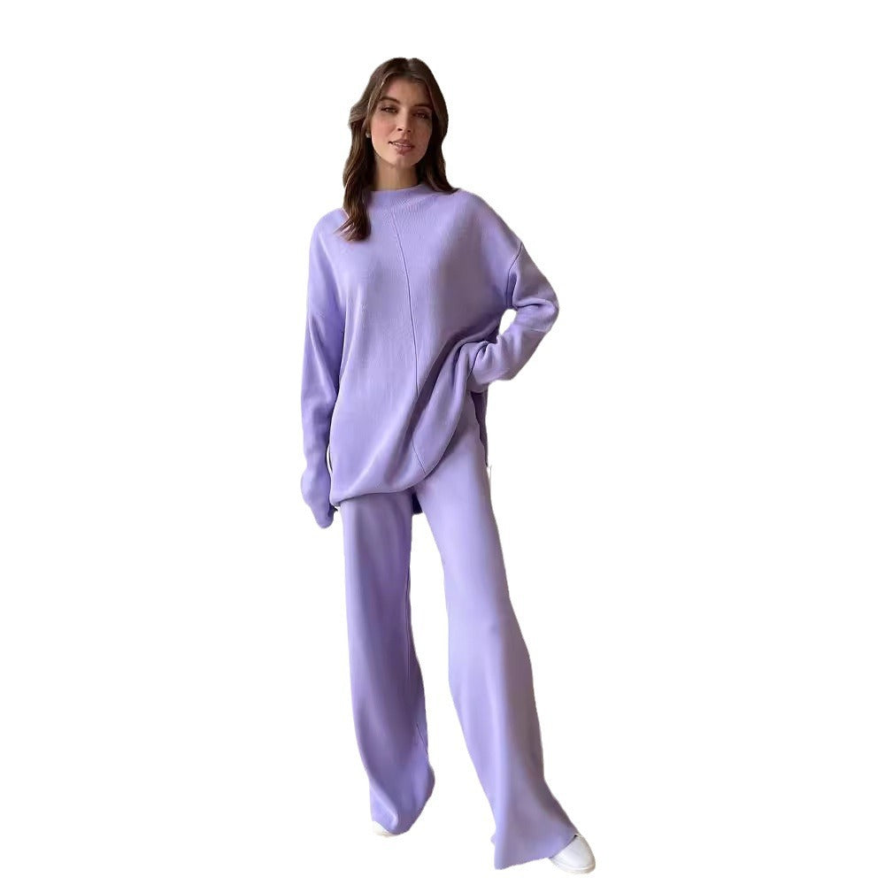 Casual knit set for women with loose fit and high collar Lune London