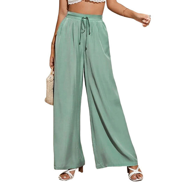Wide palazzo pants for women with elastic waistband Lune London