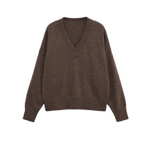 Comfortable women's sweater with a high-quality V-neck in wool Lune London