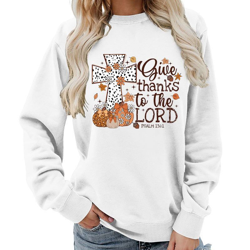 Sweat-shirt pour femmes avec impression croisée créative et design automnal Chic & Stil