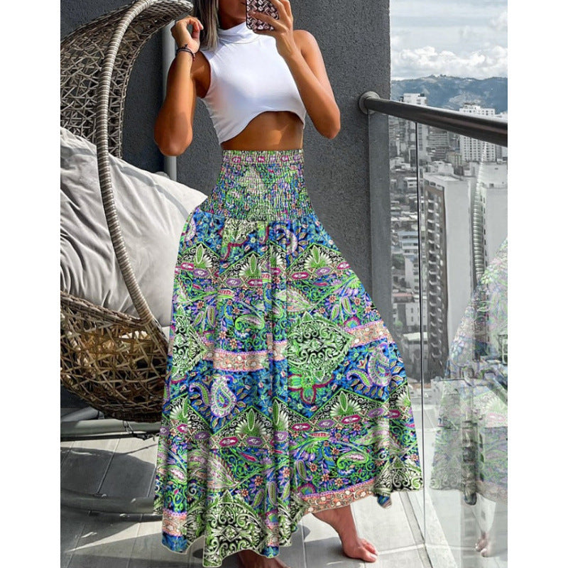 Lune London High Waist Bohemian Maxi Skirt for Women