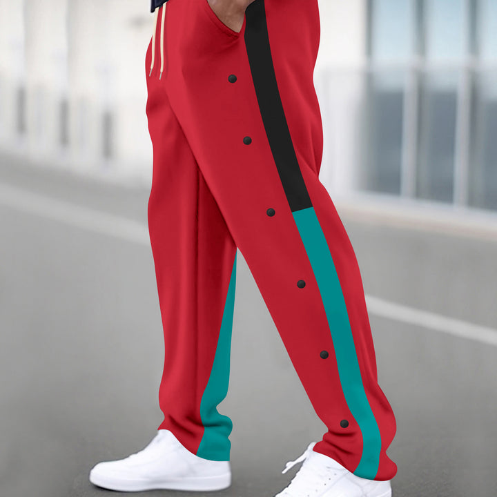 Men's sporty jogger pants with zipper, side pockets, and snap button Lune London