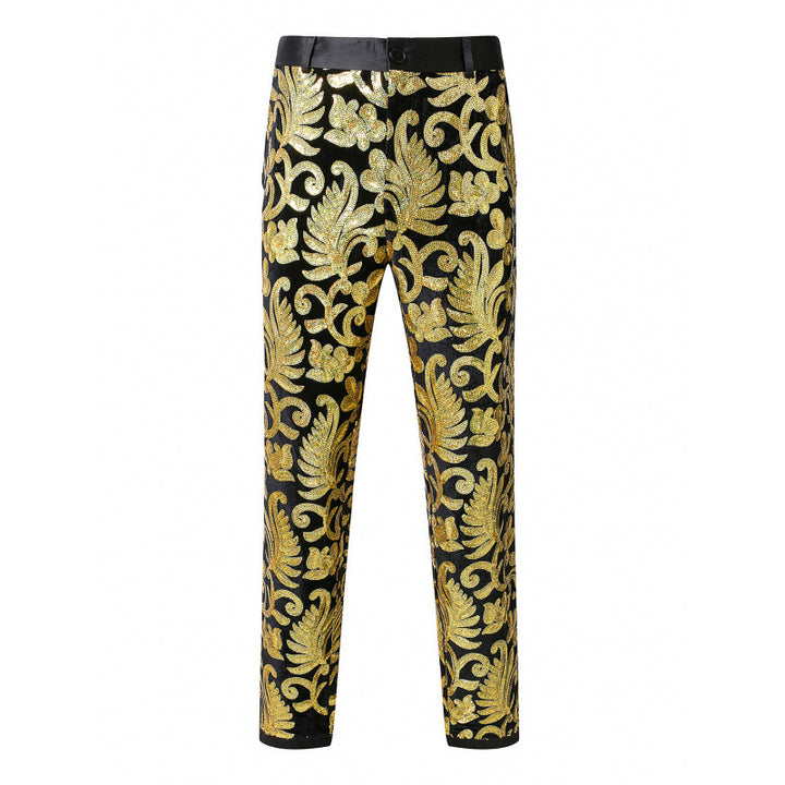Elegant sequin pants for men with floral design Lune London