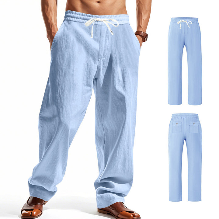 Light casual pants for men with elastic waistband and side pockets Lune London
