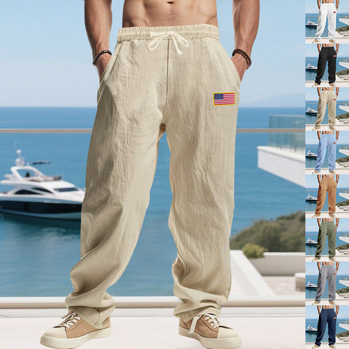 Casual beach pants for men with elastic waistband and side pockets Lune London