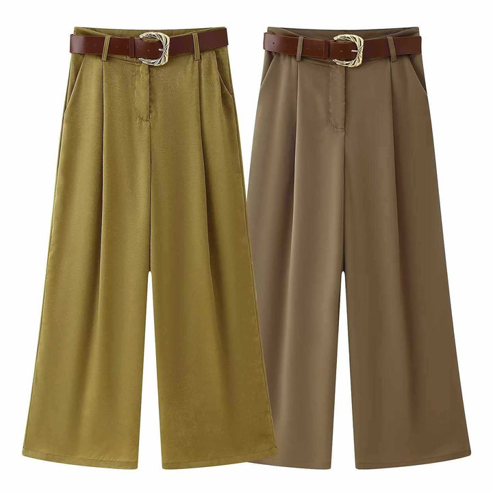 Elegant and comfortable Palazzo pants for women with a stylish waist belt Lune London