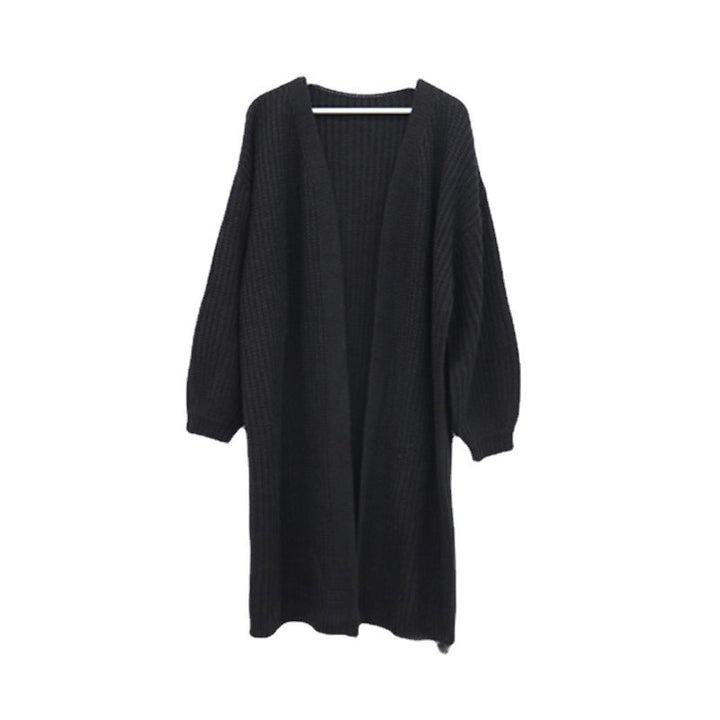 Knit coat for women with a relaxed fit and a deep V neck Lune London