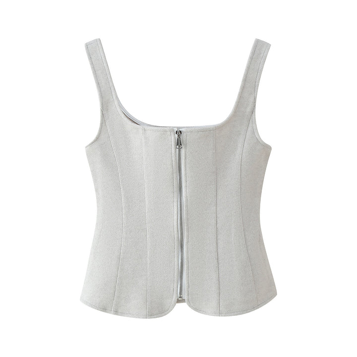 Ladies Highly fitted Bustier top with elegant zipper Lune London
