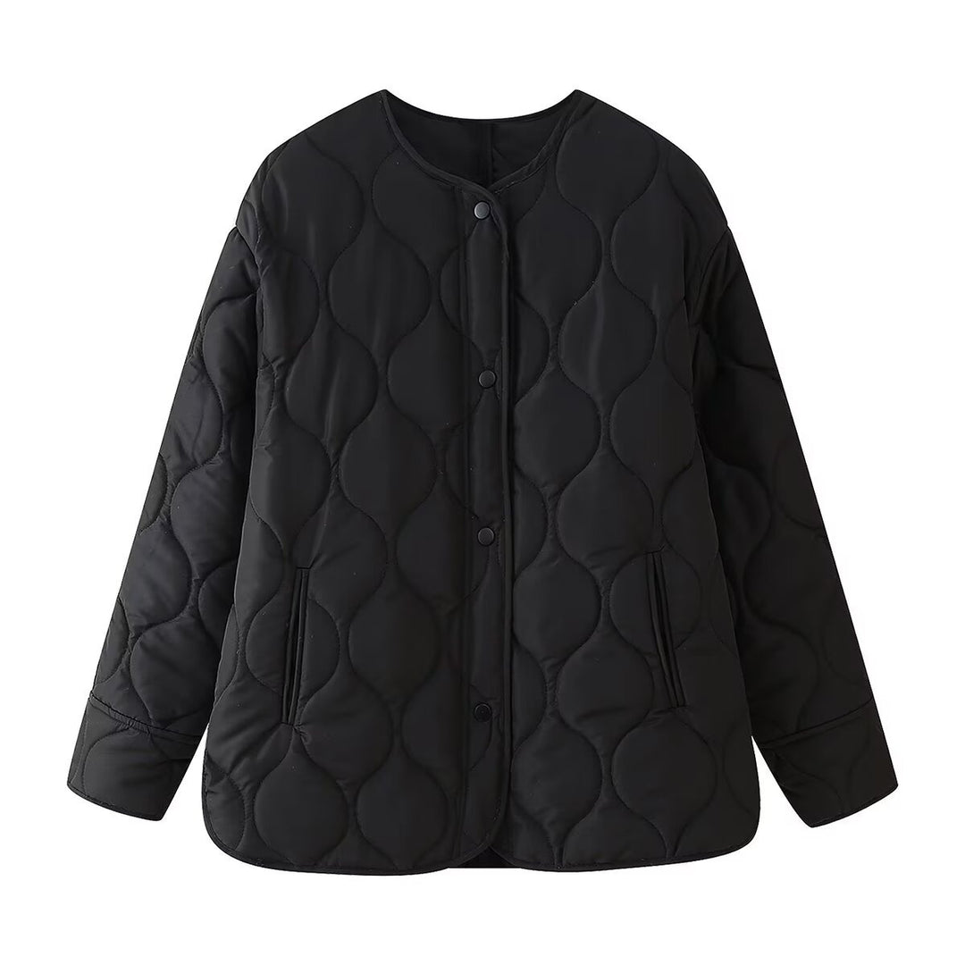 Quilted jacket for women with contemporary design and practical side pockets Lune London