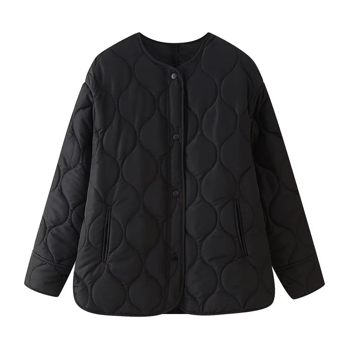 Quilted jacket for women with contemporary design and practical side pockets Lune London