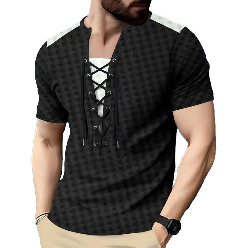 Short sleeve shirt for men with sporty lace design Lune London