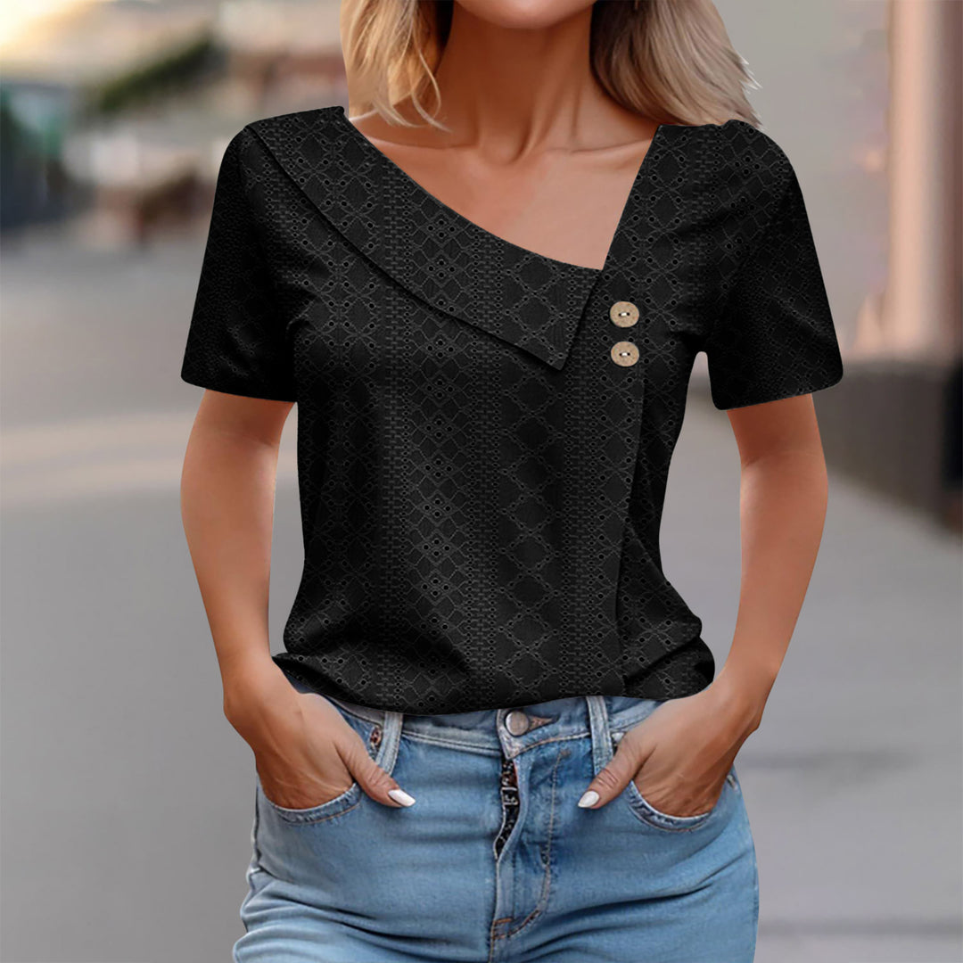 Button top with eyelet pattern for women Lune London