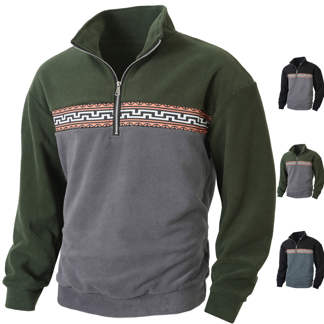 Men Fleece Sweater with Chic Fashion High Neck and Style