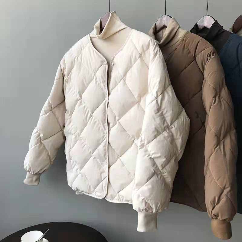 Ladies Lightweight Quilted Down Jacket with Fashionable Cut and Practical Snap Buttons Lune London