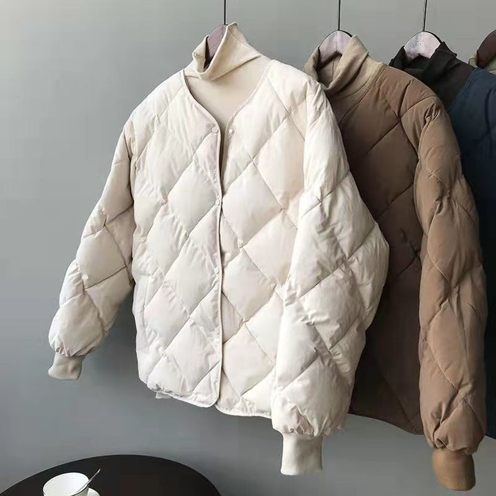Ladies Lightweight Quilted Down Jacket with Fashionable Cut and Practical Snap Buttons Lune London