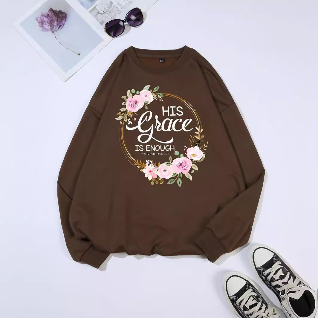 Sweat-shirt pour femmes avec lettres motivantes et design floral Chic & Stil