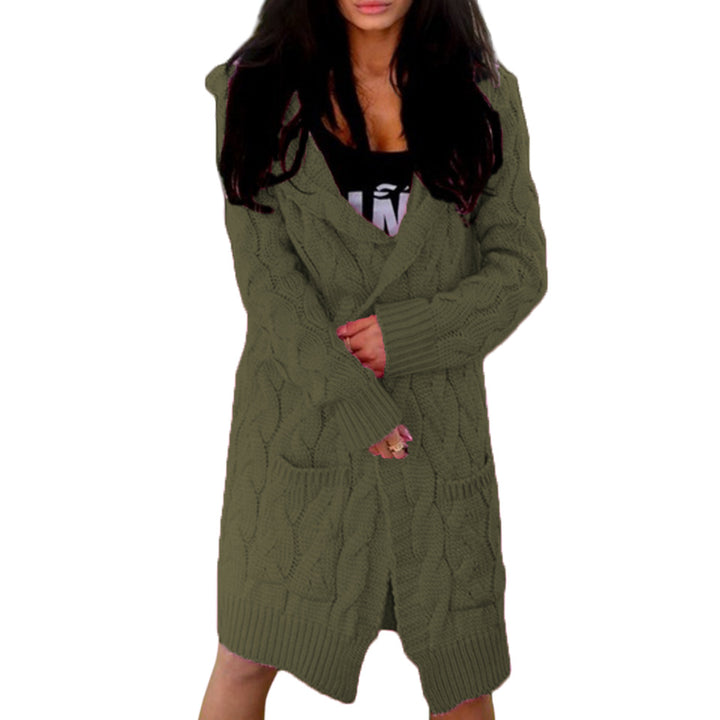 Women's knit jacket with a modern cable design and practical pockets Lune London
