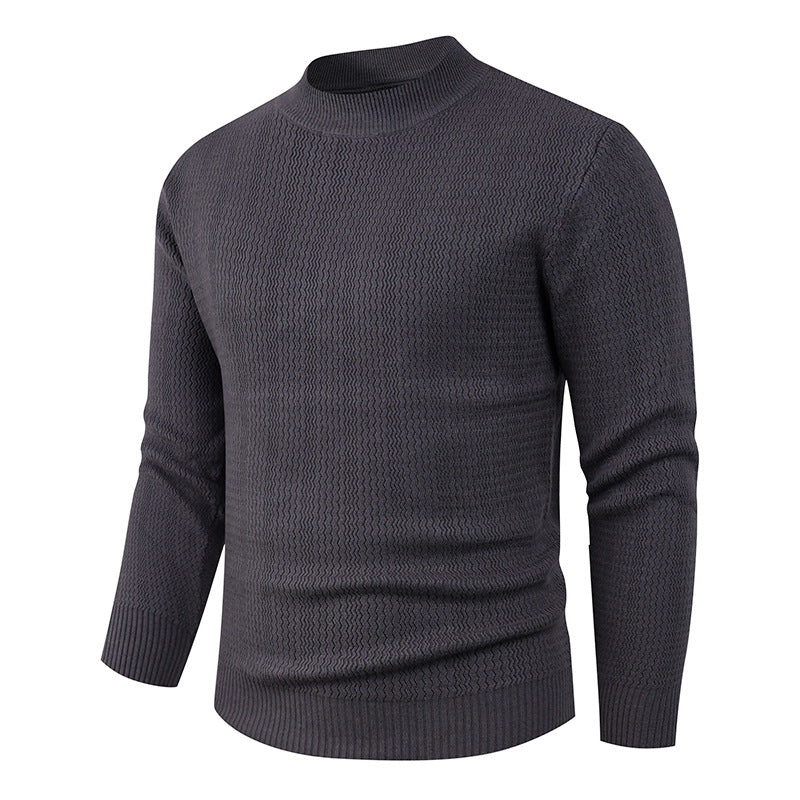 Men's textured sweater with high collar and stylish design Lune London