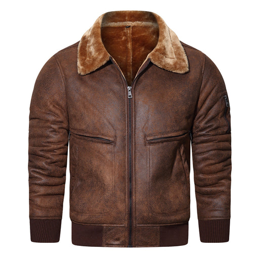 Men's biker jacket with teddy lining and high collar Lune London