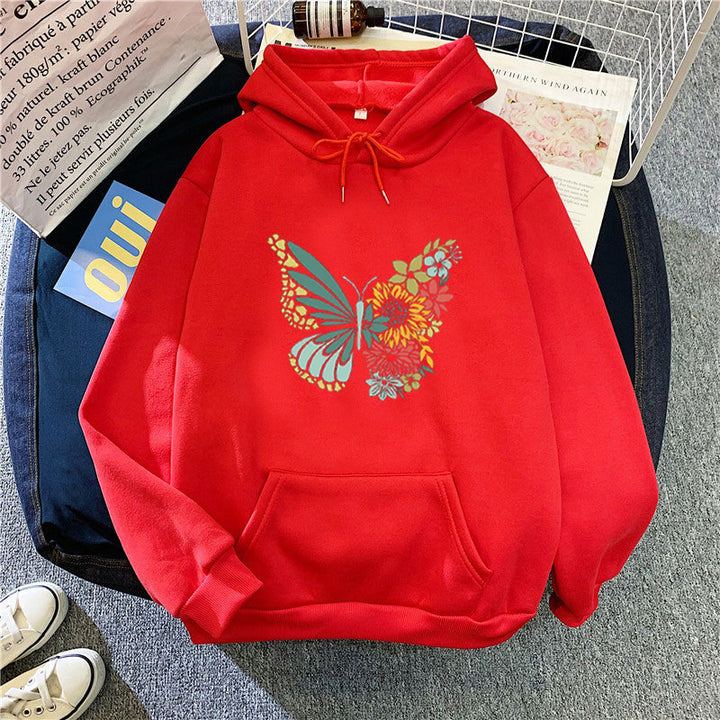 Women's hoodie with floral butterfly design Chic & Stil