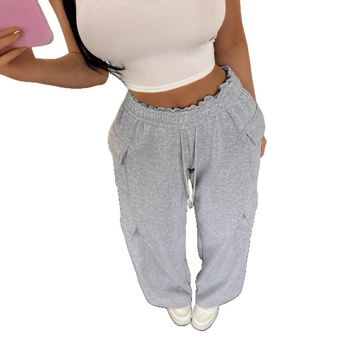 Pantalon cargo décontracté pour femmes avec jambes larges et poches pratiques Chic & Stil