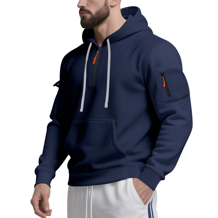 Men's Sport Hoodie with practical zipper and side pockets Lune London