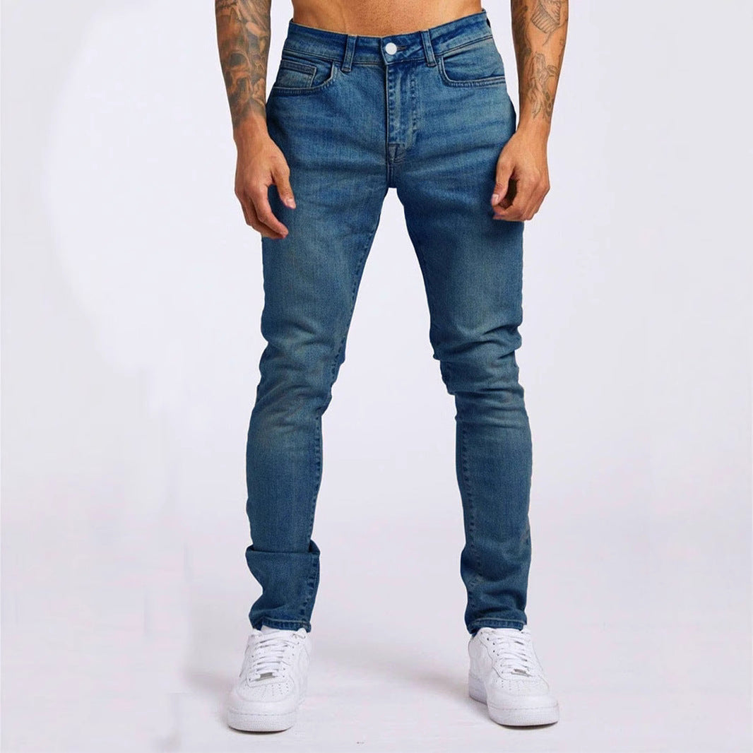 Men's Slim-Fit Jeans with Elastic Comfort Waistband and Modern Details Lune London