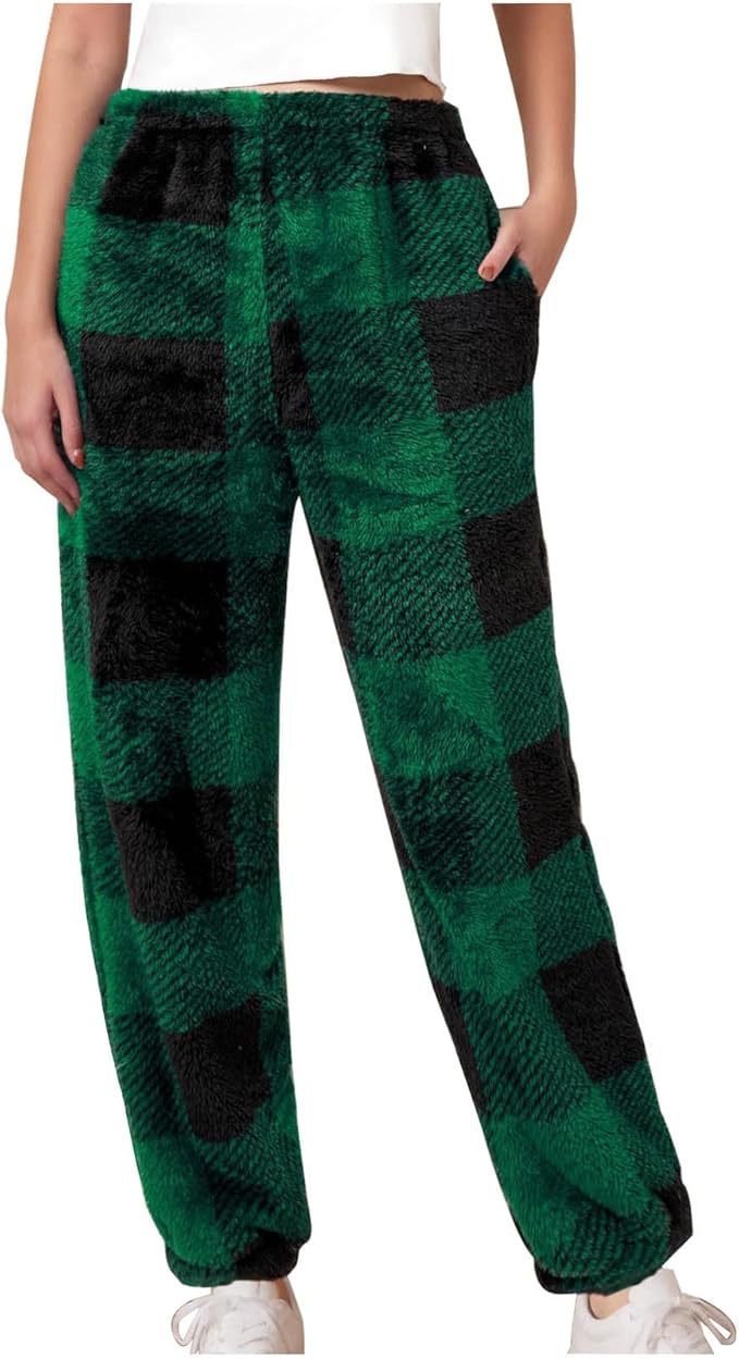 Comfortable women's lounge pants with plaid pattern Lune London