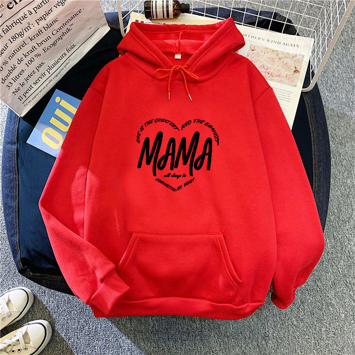 Women's hooded sweatshirt with creative mama motif Chic & Stil