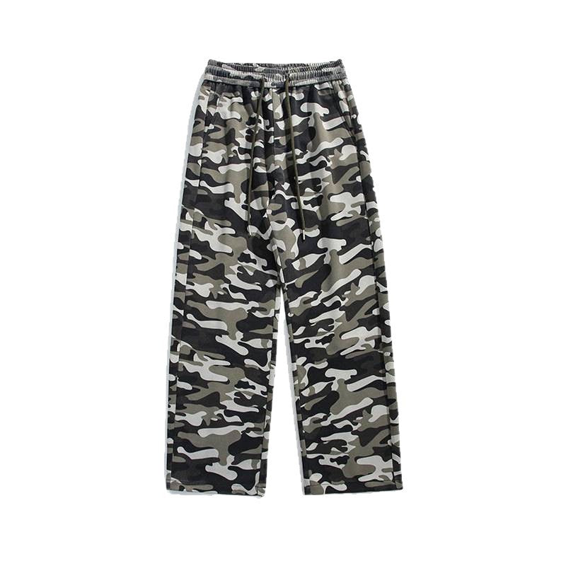 Casual cargo pants for women with drawstring and practical camouflage pattern Lune London