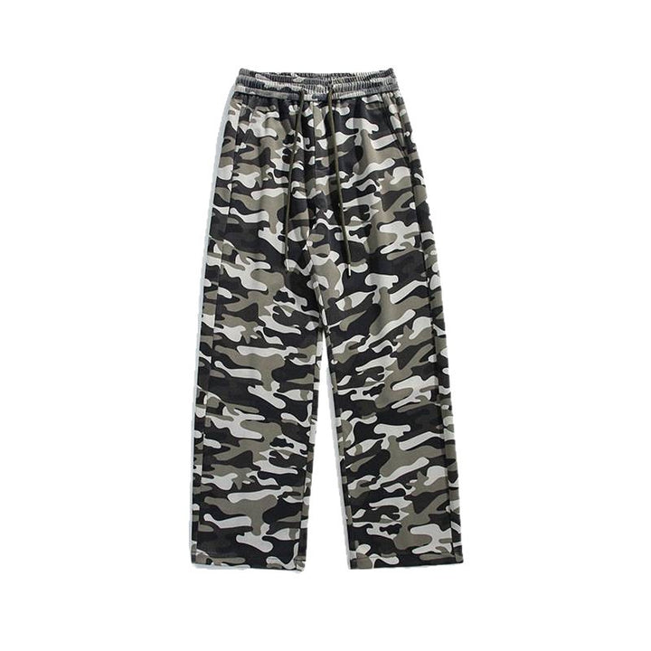 Casual cargo pants for women with drawstring and practical camouflage pattern Lune London