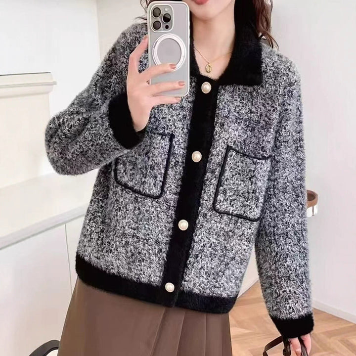 Ladies Cozy Pullover with Pockets and Contrasting Collar Lune London