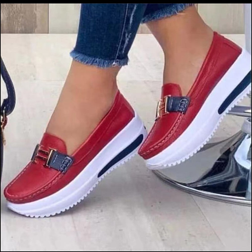 Comfortable Women's Slip-On loafers with wedge sole Lune London