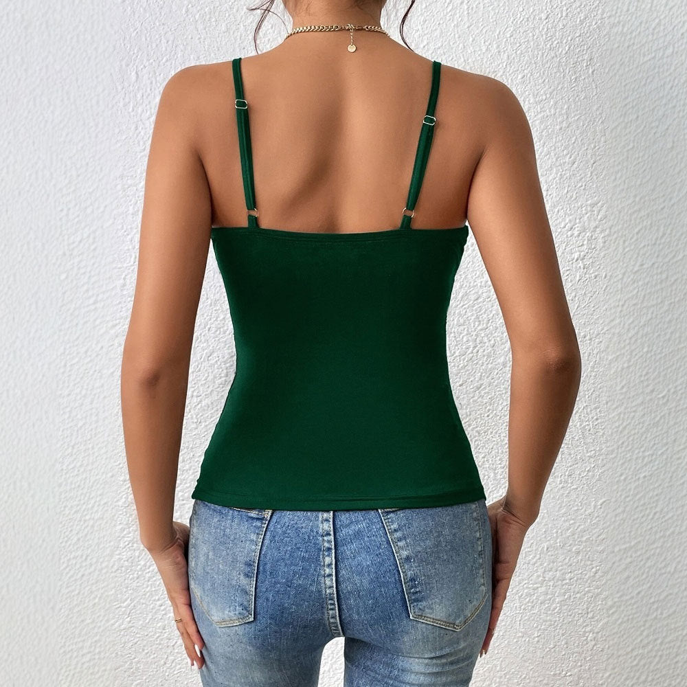 Top enveloppant pour femmes dans un design simple avec des bretelles spaghetti Chic & Stil