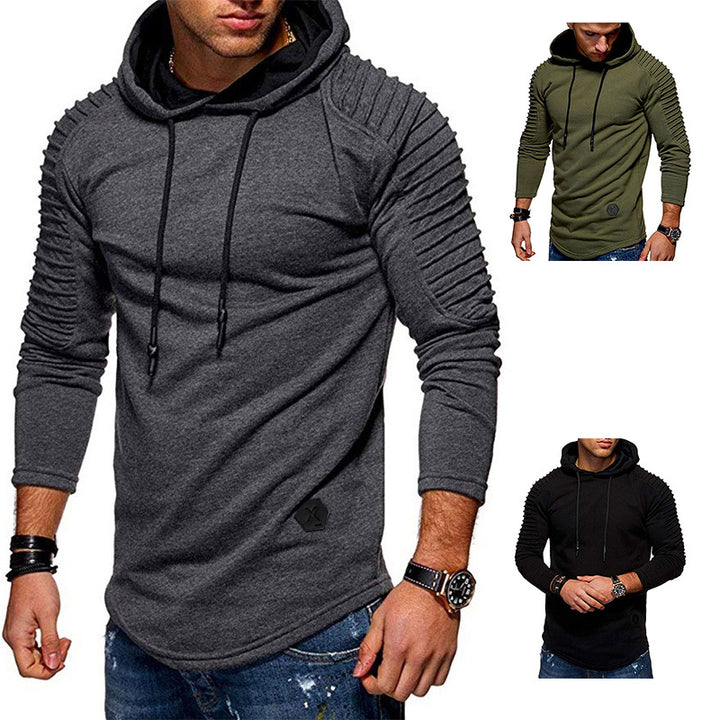 Modern men's hoodie t-shirt with structured sleeves and trendy design Lune London