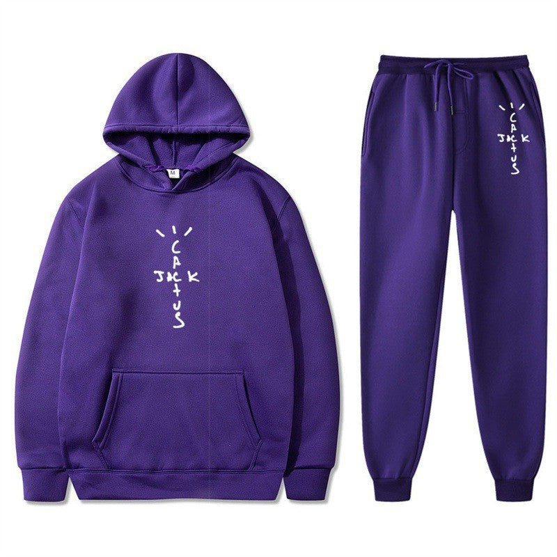 Ladies Hoodie and Jogging Pants Set with Creative Lettering Chic & Stil