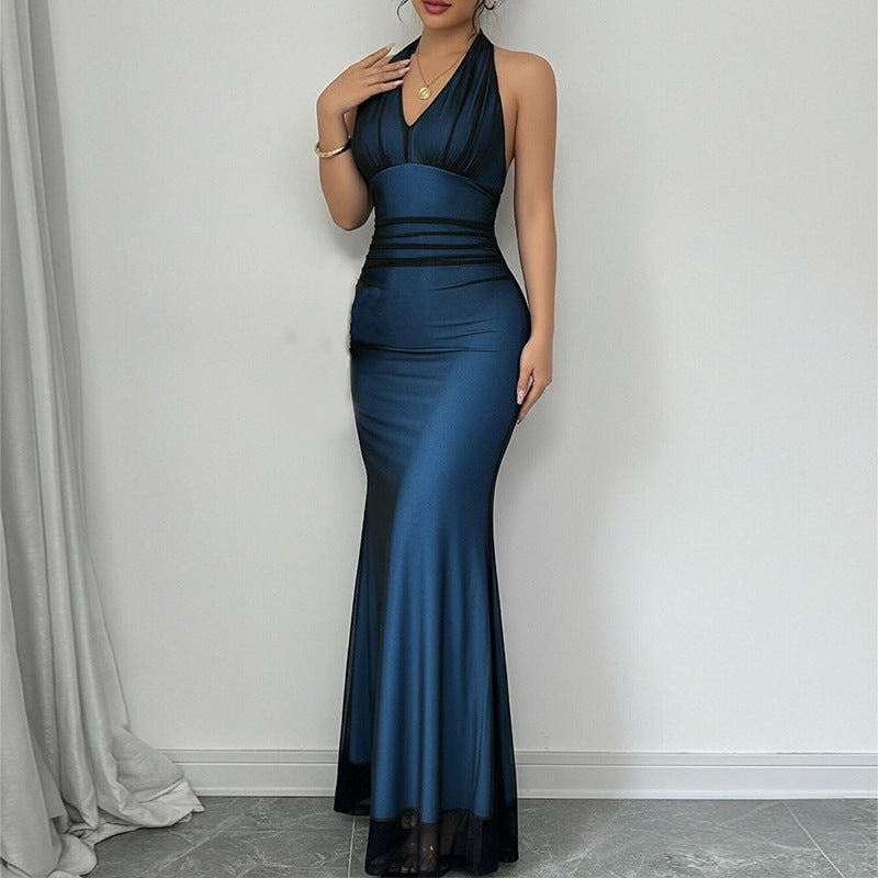Robe de soirée flatteuse pour femmes avec décolleté en V profond et fronces Chic & Stil