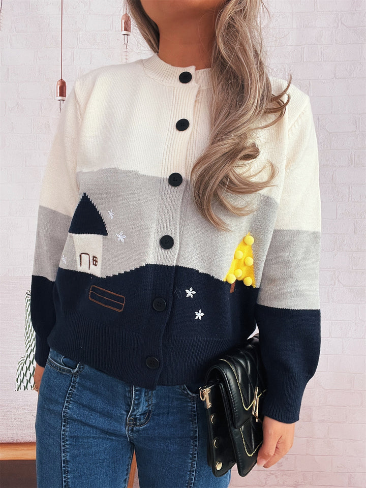 Dames cardigan ludique avec des applications créatives Chic & Stil